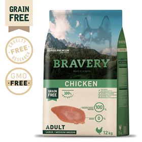 BRAVERY - CHICKEN ADULT MEDIUM/LARGE BREEDS (GRAIN FREE)