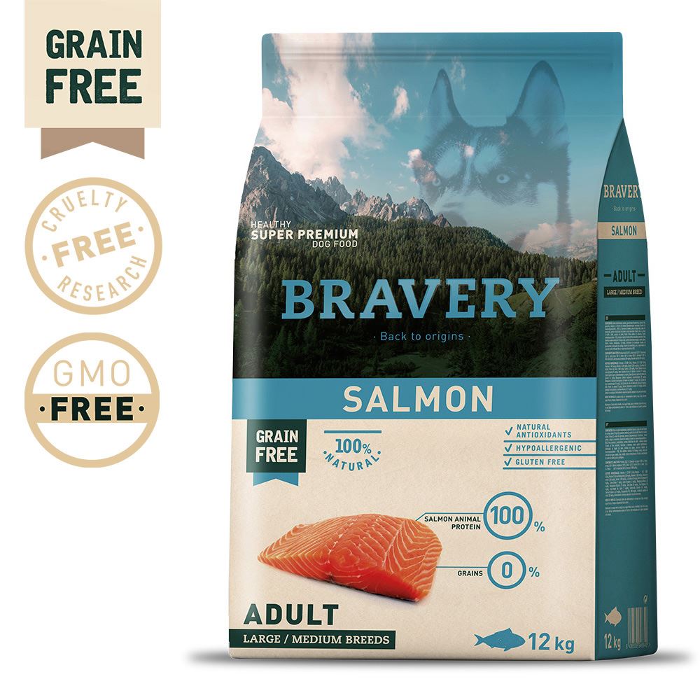 BRAVERY - SALMON ADULT MEDIUM/LARGE BREEDS (GRAIN FREE)