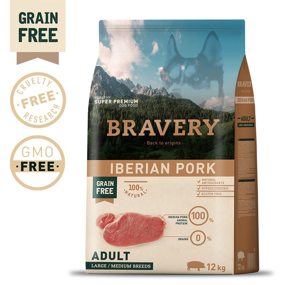 BRAVERY - IBERIAN PORK ADULT MEDIUM/LARGE BREEDS (GRAIN FREE)