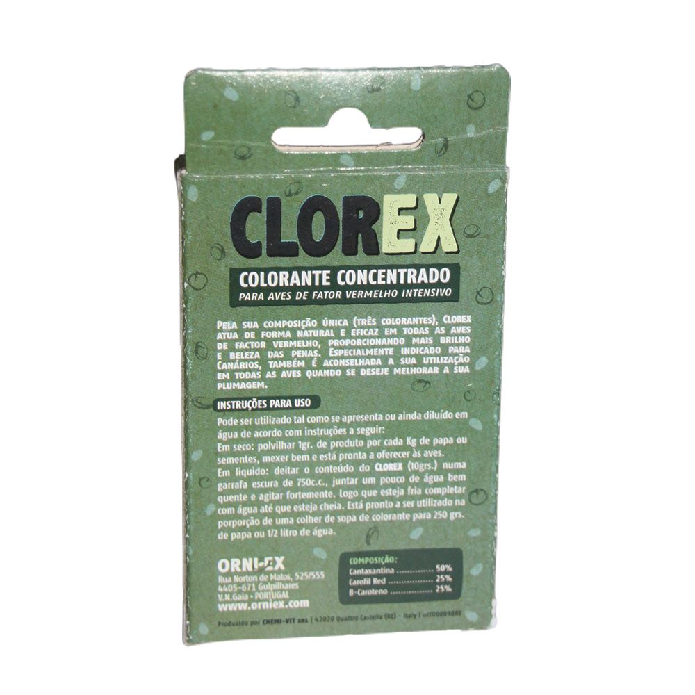 CLOREX - COLORANTE PARA AVES VERMELHO INTENSIVO