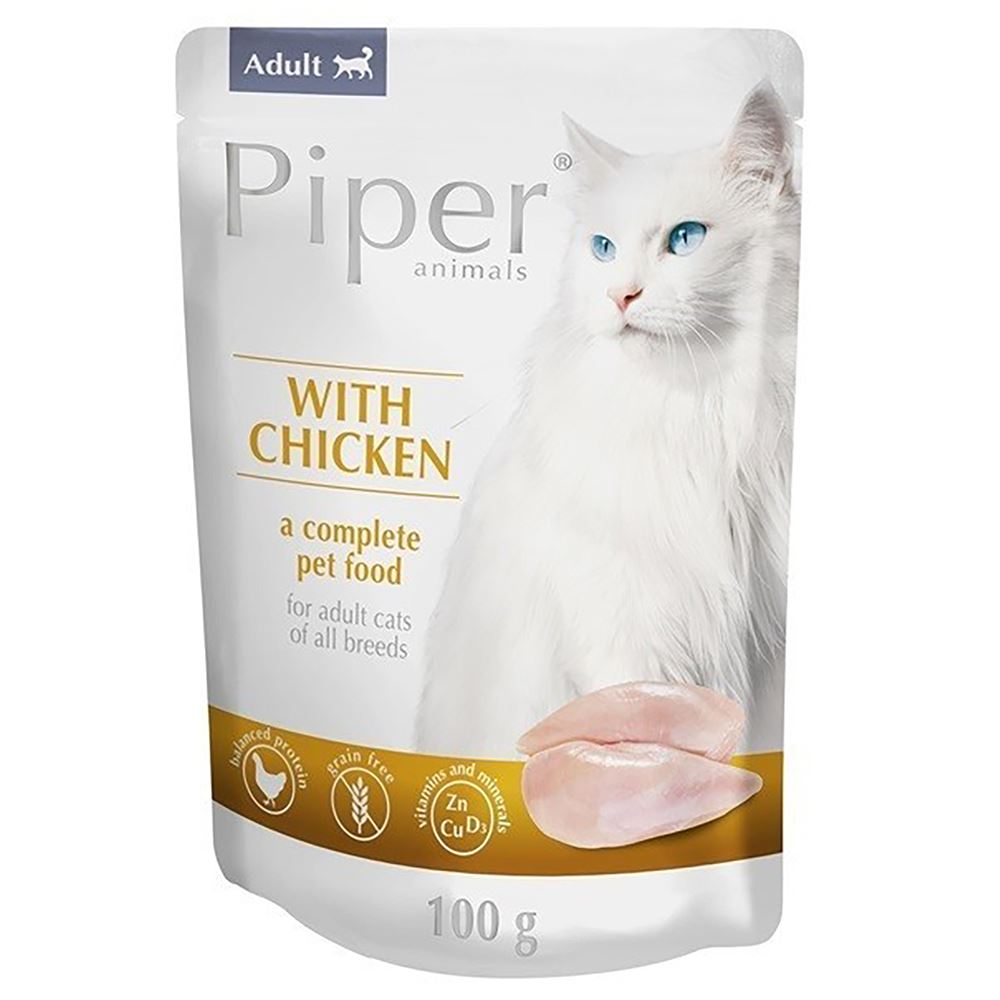 PIPER COM FRANGO - GATOS ESTERILIZADOS GRAIN FREE (10 UNIDADES)