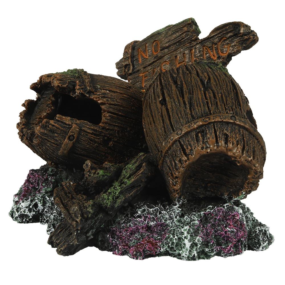 DECORAÇÃO PARA AQUÁRIO - BARRIS "NO FISHING"