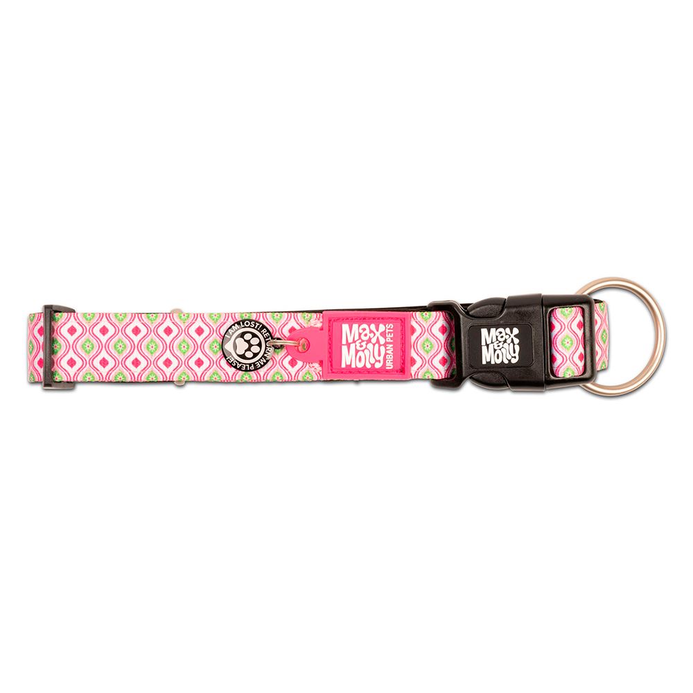 MAX & MOLLY - COLEIRA COM ID TAG "RETRO PINK"