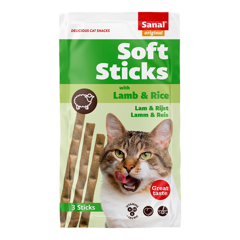 SANAL CAT - SOFT STICKS LAMB & RICE