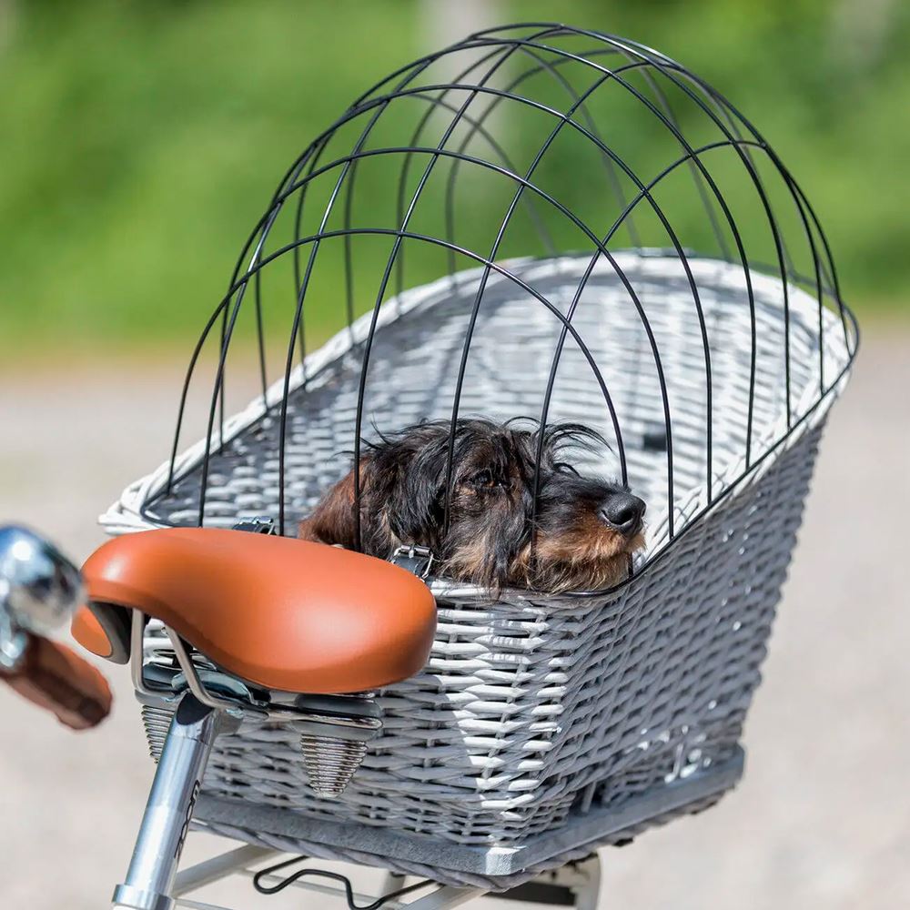 CESTO COM TAMPA EM ARAME PARA BICICLETA