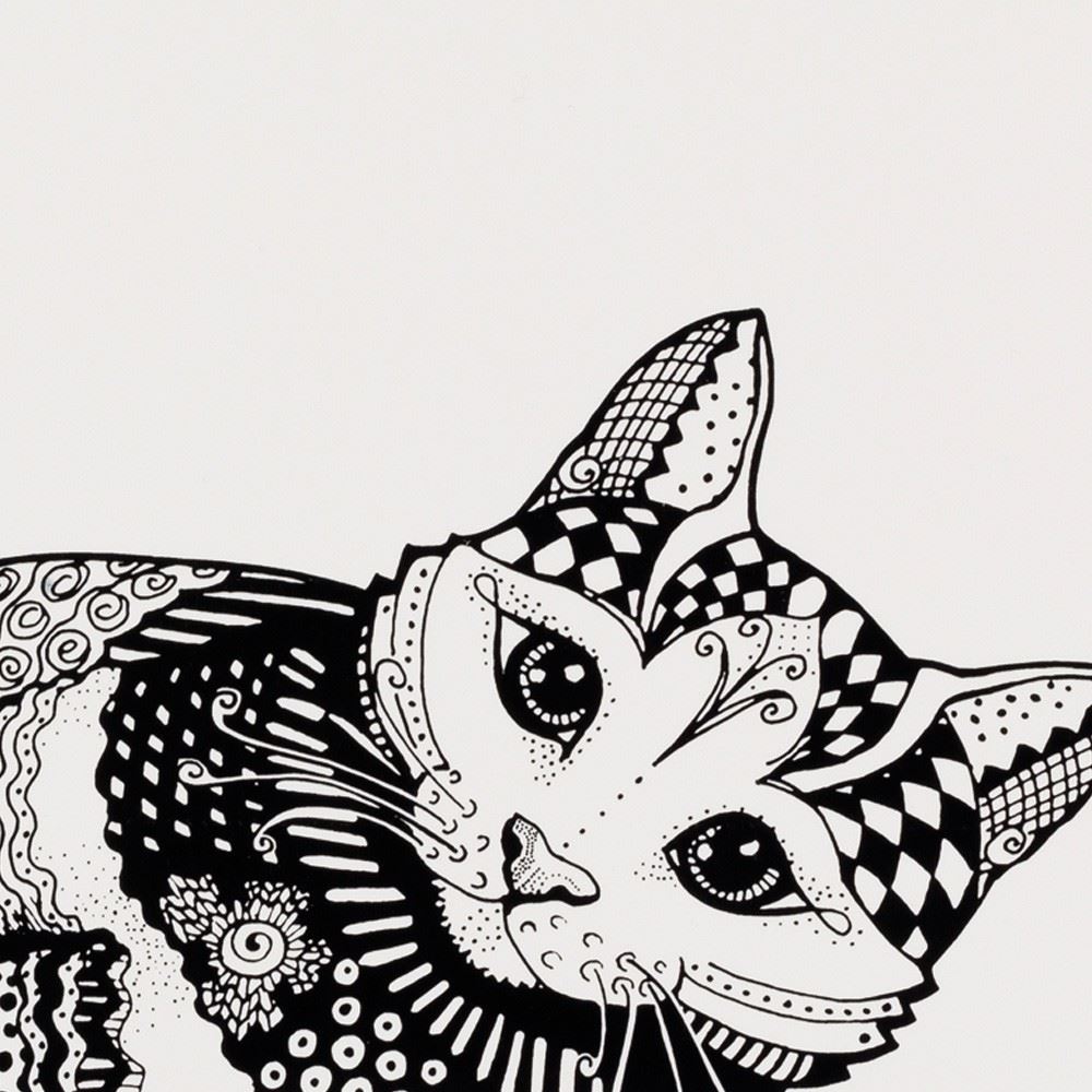 NAPRON "ZENTANGLE" PARA GAMELAS DE GATOS