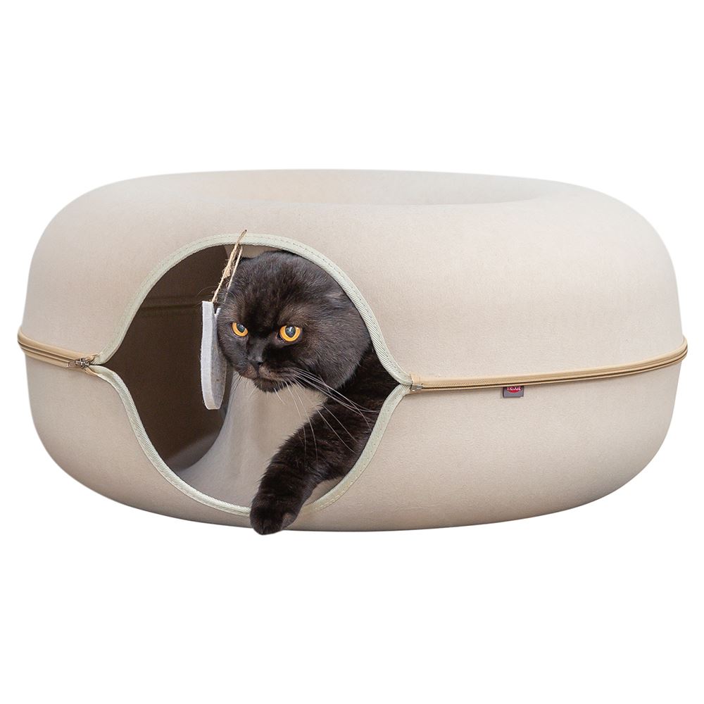 TÚNEL/NICHO "DONUT" EM FELTRO PARA GATOS