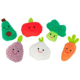 FRUTAS E VEGETAIS EM PELÚCIA COM CATNIP