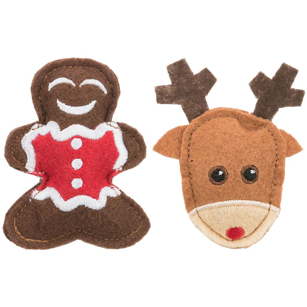 FIGURAS DE NATAL (RENA E GINGERBREAD) COM CATNIP