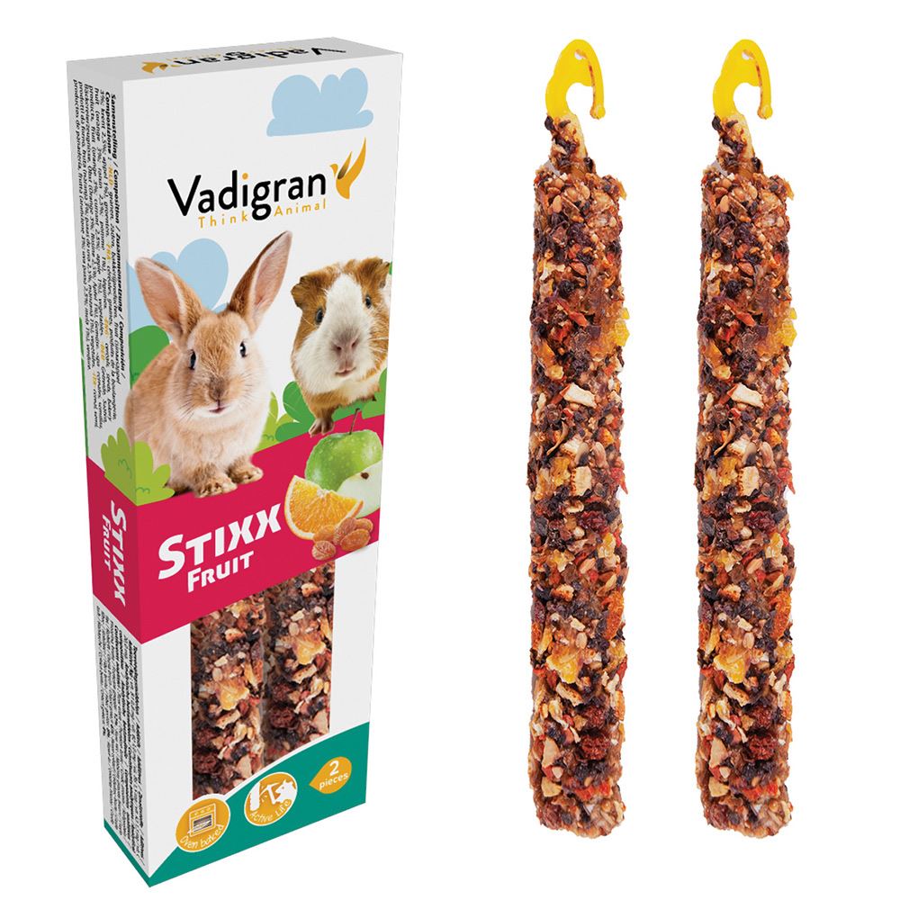 STIXX - STICKS COM FRUTOS PARA COELHOS E PORQUINHOS-DA-ÍNDIA