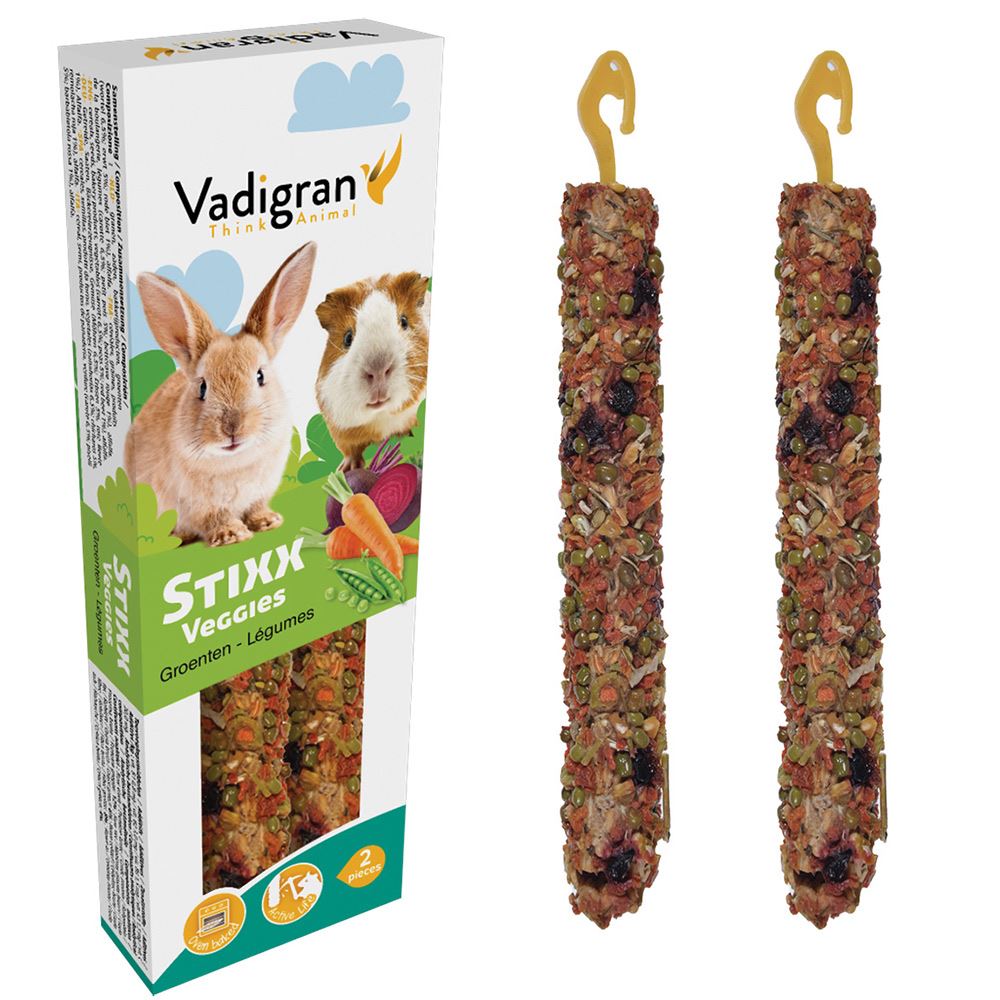 STIXX - STICKS COM VEGETAIS PARA COELHOS E PORQUINHOS-DA-ÍNDIA